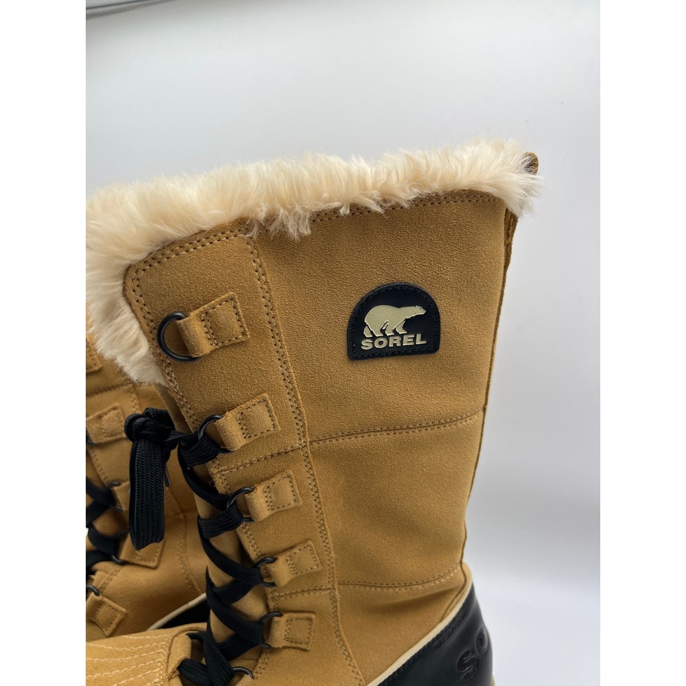 Sorel Tofino Tan Black Faux Fur Waterproof Winter Boots NL2093-373 Womens 8 - Picture 2 of 9